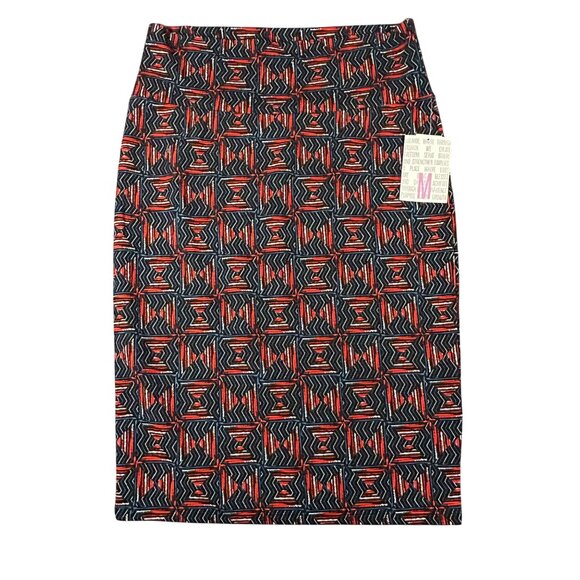 Lularoe Womens Medium Cassie Pull On Geometric Print Fitted Pencil Skirt NWT - Picture 1 of 7